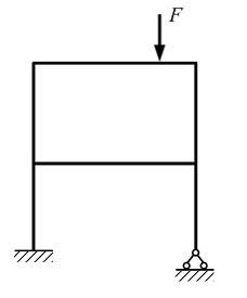 На рисунке показан плоский. Степень статической неопределимости фермы на рисунке равна.